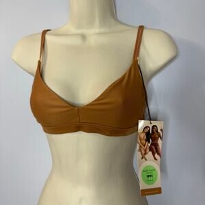 Nude Barre Women's Wire Free Lightweight Bralette Bra Almond Joy Sz M New